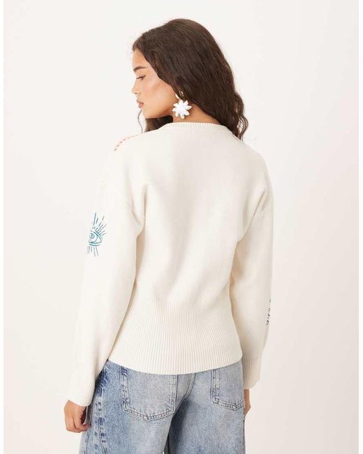 Never Fully Dressed Natural Neon Embroidered Cardigan