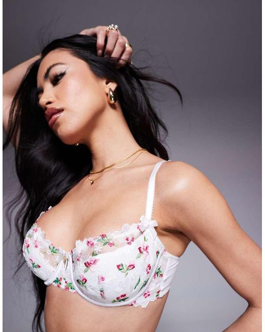 Boux Avenue Multicolor Blossom Garden Embroidered Balconette