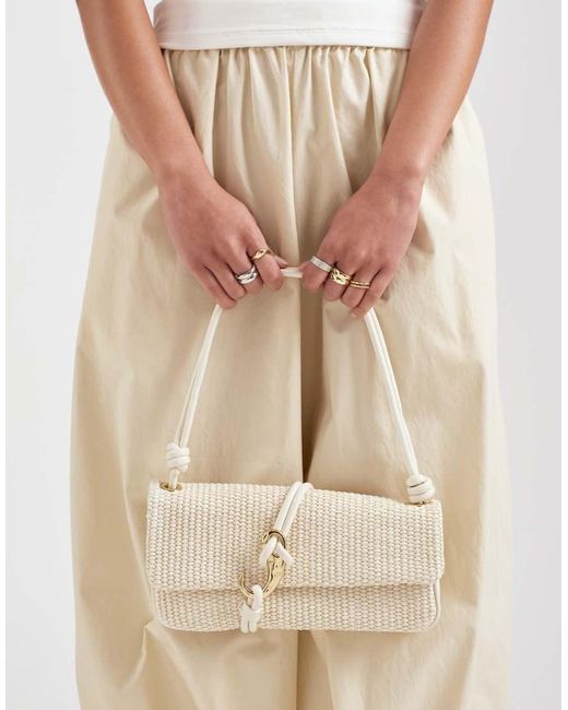 Dolce Vita Natural Alice Woven Shoulder Bag With Gold-tone Hardware