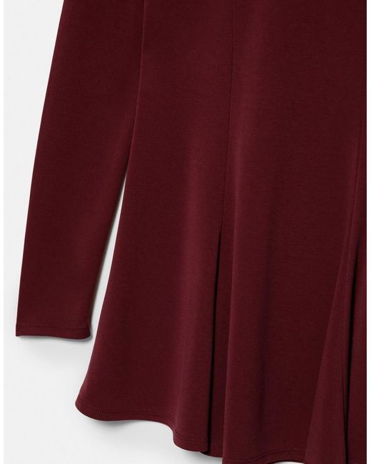 Pull&Bear Red Short Dress With Fluid Hem