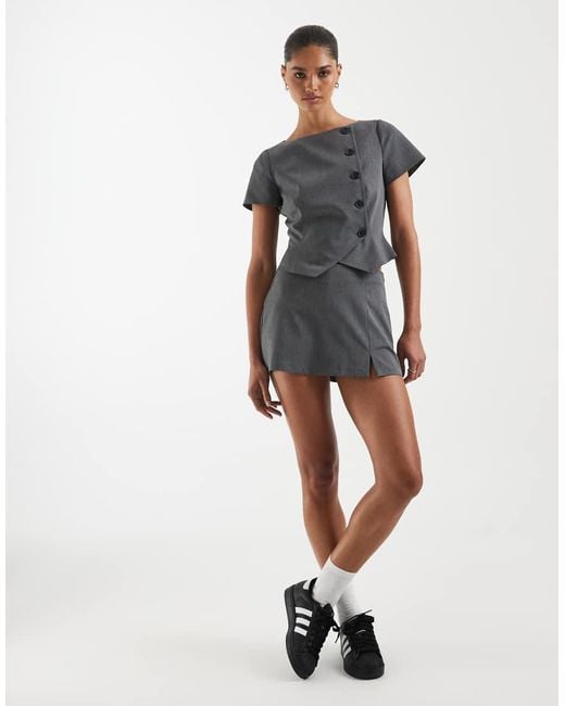 ASOS Gray Tailored Pelmet Mini Skort