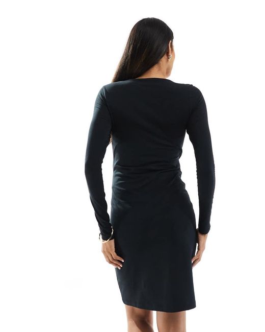 Mama.licious Black Mamalicious Maternity Long Sleeve Jersey Mini Dress