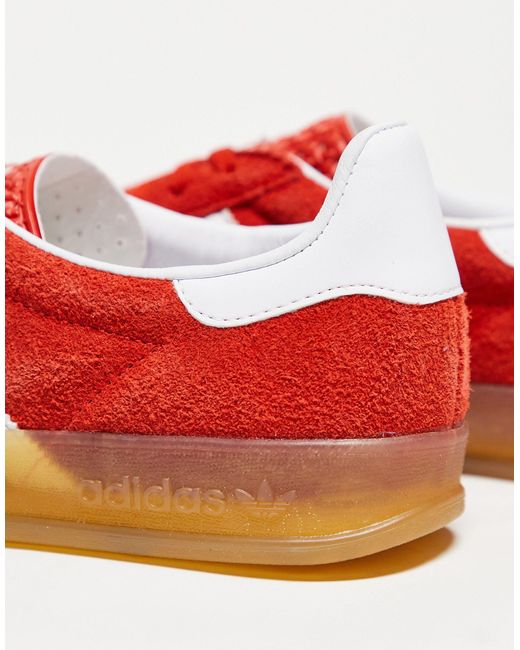 Adidas Originals Red Gazelle Indoor Gum Sole Trainers for men