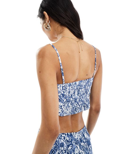 Abercrombie & Fitch Blue Abercrombie And Fitch Co-ord Printed Top