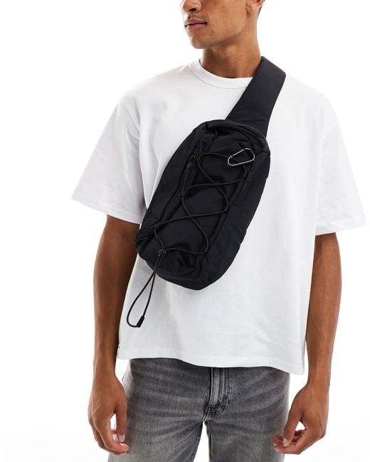 ASOS White Backpack With Drawstring Detail for men