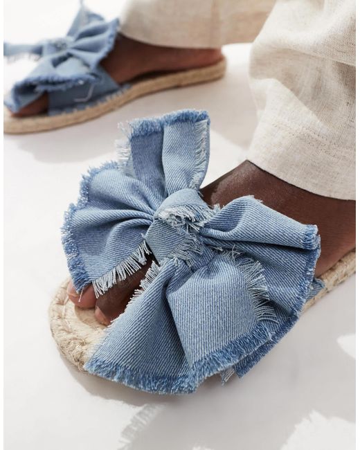 ASOS White Jem Bow Espadrille Mule Sandals
