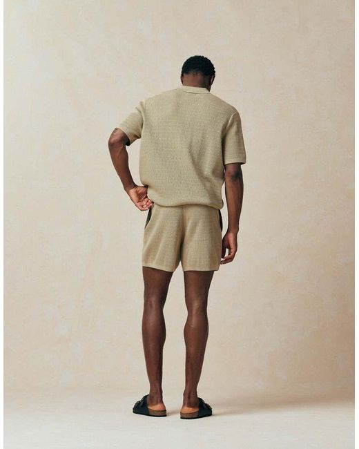 ASOS Natural Knitted Co-Ord Airtex Shorts for men