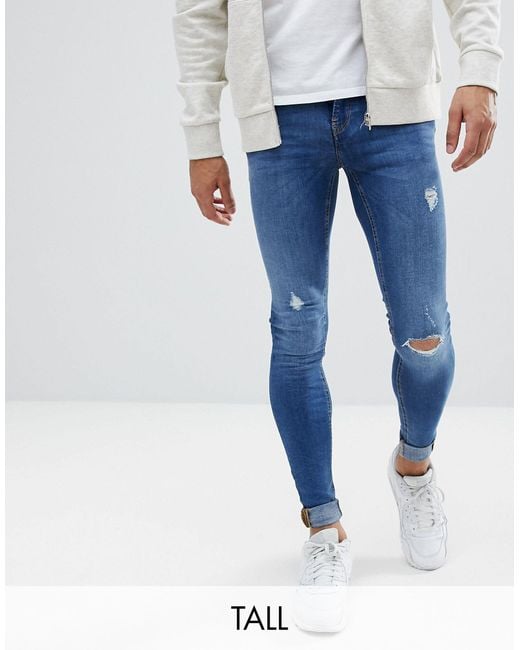 Blend Tall – Flurry – Extrem enge Skinny-Jeans in Blue für Herren