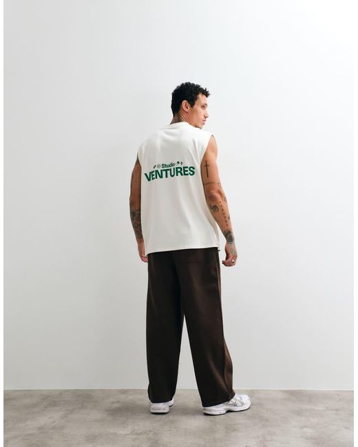 ASOS White Oversized Balloon Pleated jogger for men