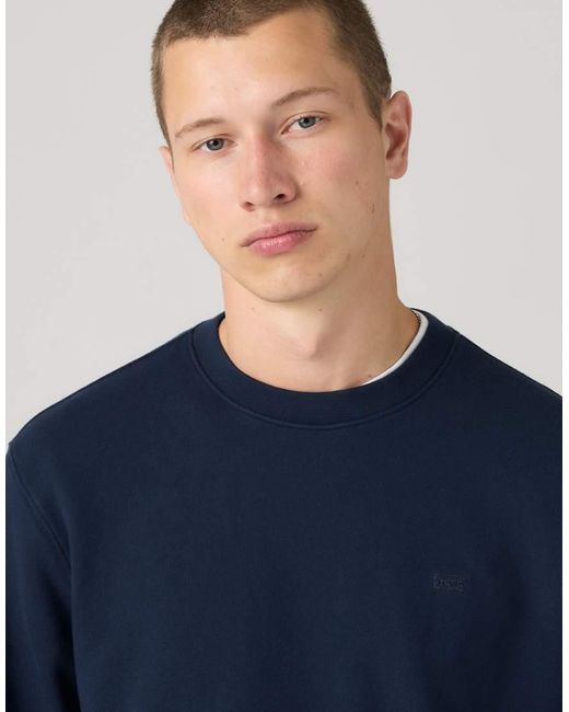 Levi's Blue Original Housemark Crewneck Sweatshirt for men