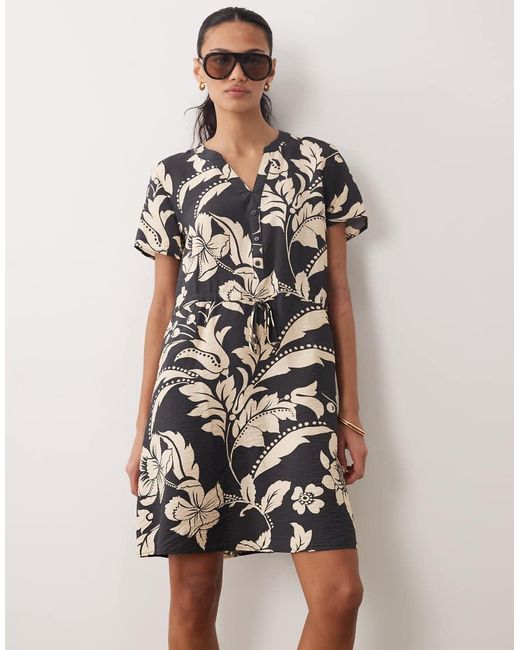 Jdy Natural V Neck Tie Waist Mini Dress