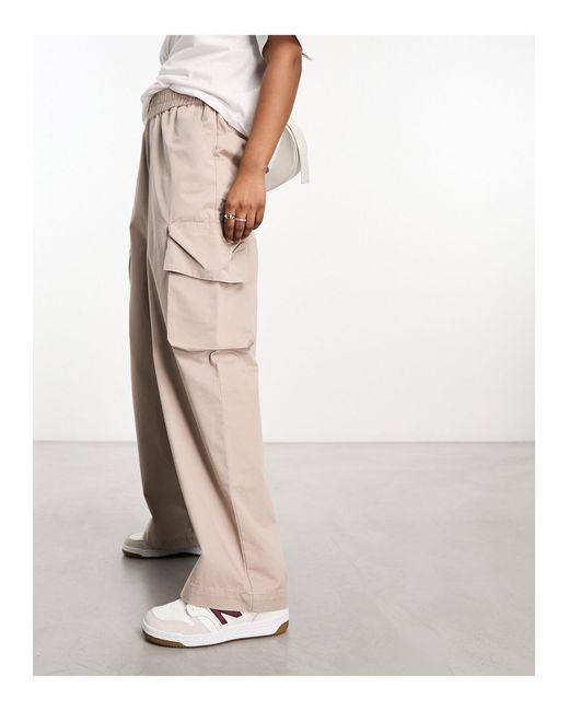 ASOS Pull On Pants With Pockets in White | Lyst