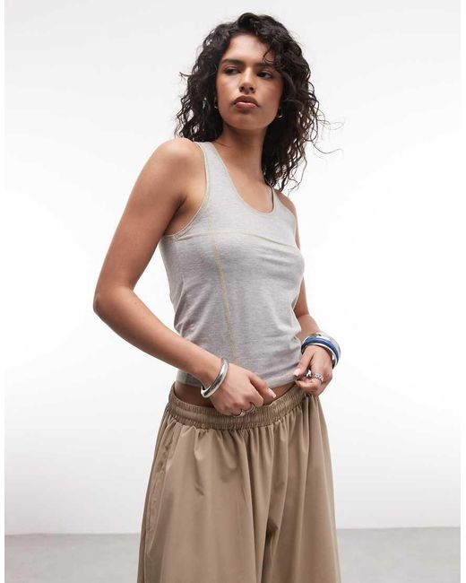 Collusion Gray Contrast Stitch Vest