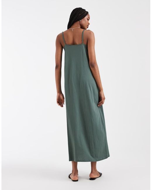 Vero Moda Green Chuck On Cami Maxi Dress