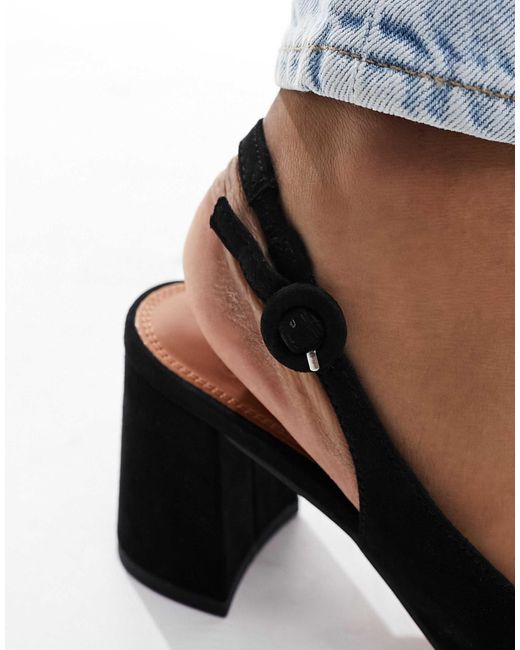 ASOS Blue Sutton Slingback Mid Block Heels
