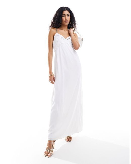 Pretty Lavish White Textured Maxi Dress