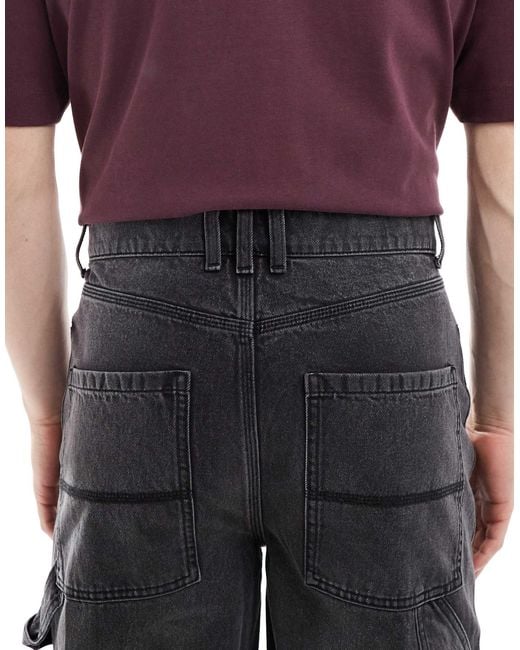 Collusion Red X011 baggy Carpenter Mid Rise Jeans for men