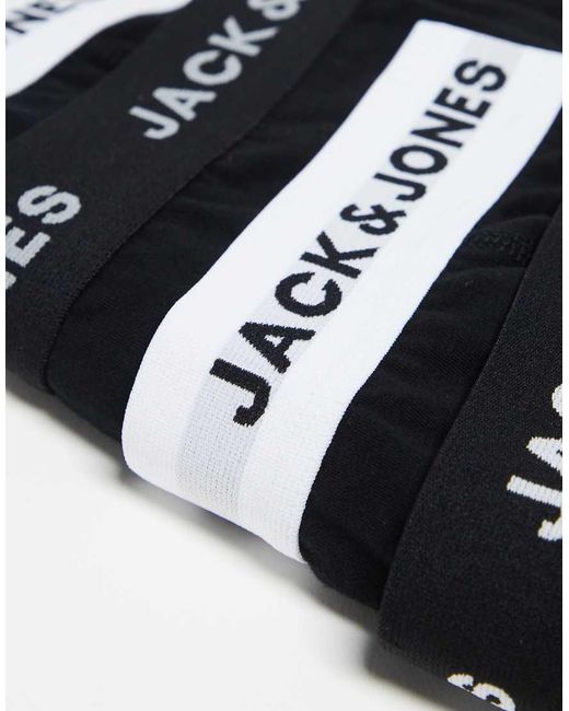 Jack & Jones Black 5 Pack Trunks for men