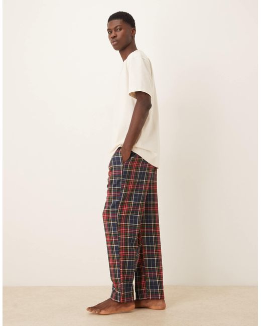 Abercrombie & Fitch – karierte pyjama-hose aus flanell in Natural für Herren