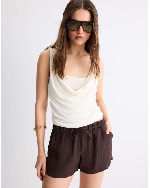 Stradivarius Brown Rustic Shorts