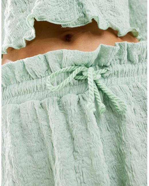 ASOS Green Co-Ord Textured Flippy Shorts