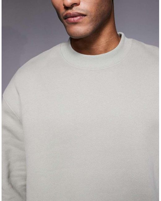 ASOS Gray Co-ord Premium Heavyweight Oversized Sweatshirt 400gsms for men