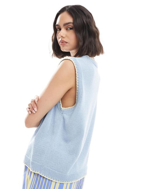 ASOS Blue – gestricktes tanktop