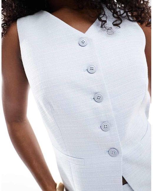 New Look White Co-Ord Boucle Waistcoat