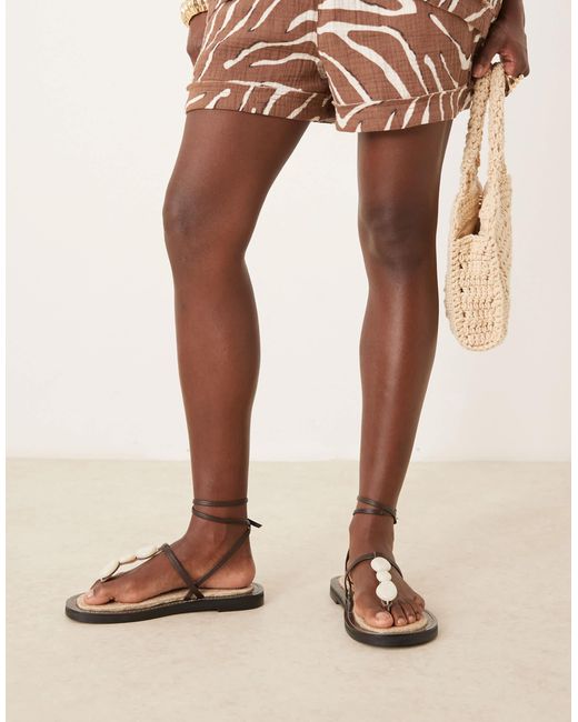 ASOS Natural Jewel Footbed Espadrille Sandals
