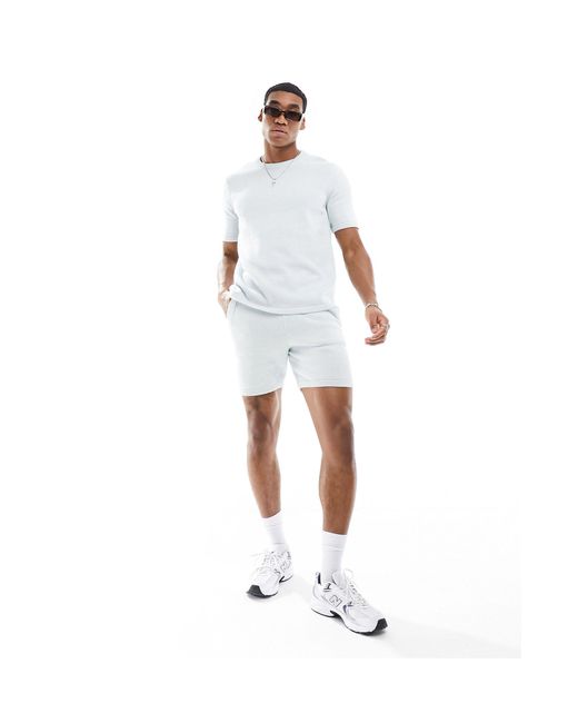 ASOS White Co-ord Midweight Knitted Cotton T-shirt for men