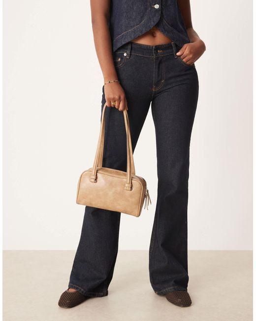 ASOS Black Washed Boxy Bowler Bag