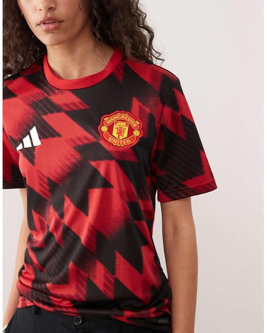 Adidas Originals Red Adidas Football Manchester United 25/26 Pre Shirt