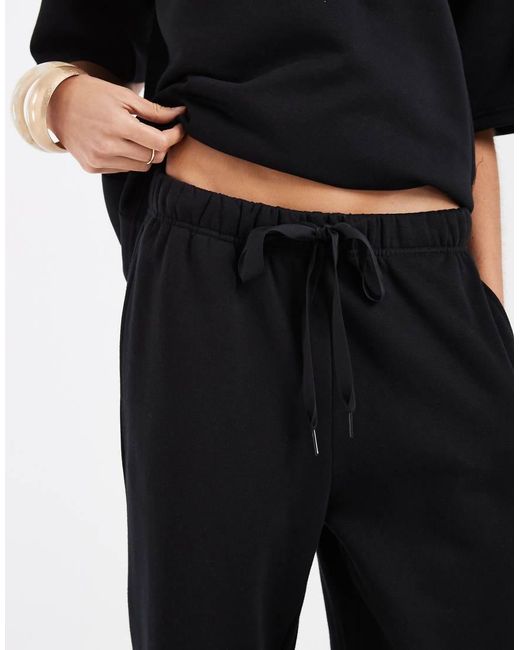 Vero Moda Black Tie Waist Wide Leg joggers Co-ord