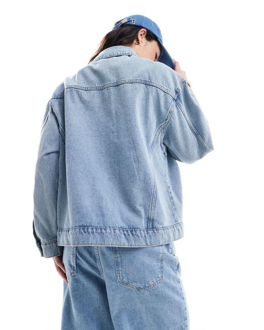 Veste en jean oversize - clair Mango en coloris Blue