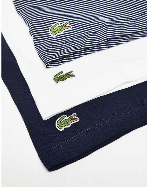 Lacoste Blue 3 Pack Trunks for men