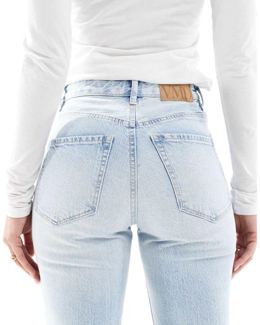 Vero Moda Blue Tessa High Rise Straight Leg Jeans