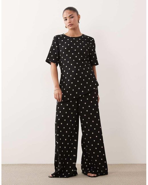 JDY Petite Black Asymmetric Top Co-ord