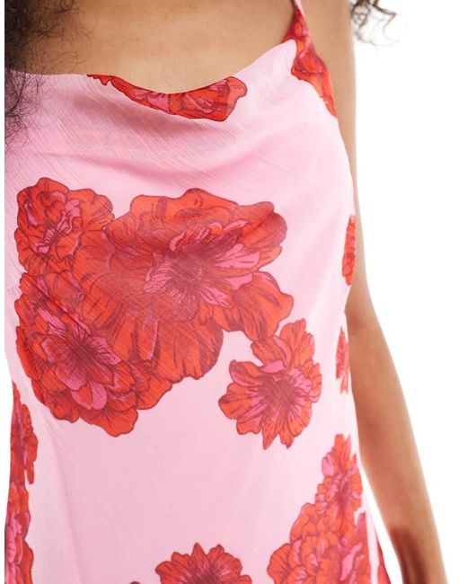 Vero Moda Red Smilla Cowl Neck Cami Midi Dress