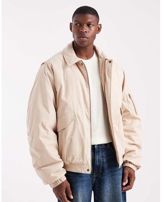 ASOS Natural Bomber for men