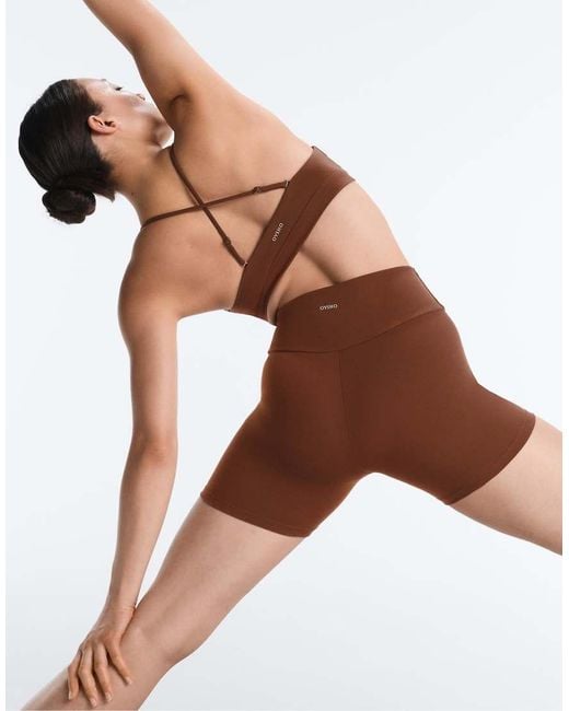 Oysho Brown Comfortlux High-rise 10cm Hot Pants