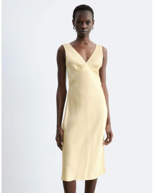 & Other Stories Natural Bias Cut Satin Midi Dress