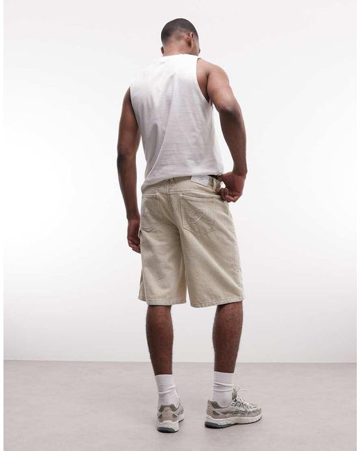 Liquor N Poker Natural Washed Corduroy Carpenter Jorts for men