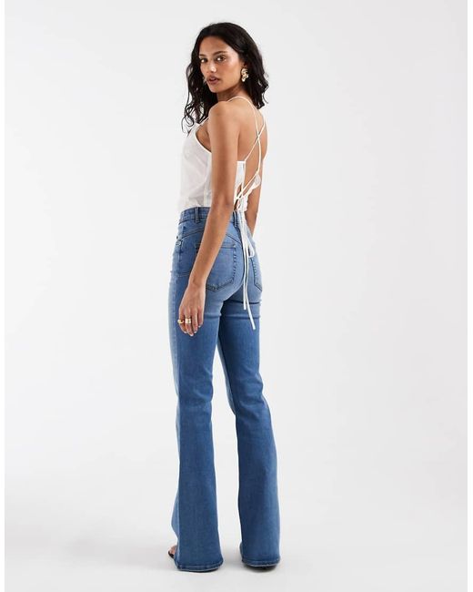 ASOS Blue Power Stretch Sculpt Flare Jeans