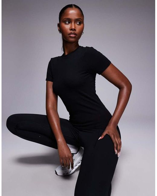4505 Black Fitted Cotton Everyday T-shirt With Quick Dry Finish