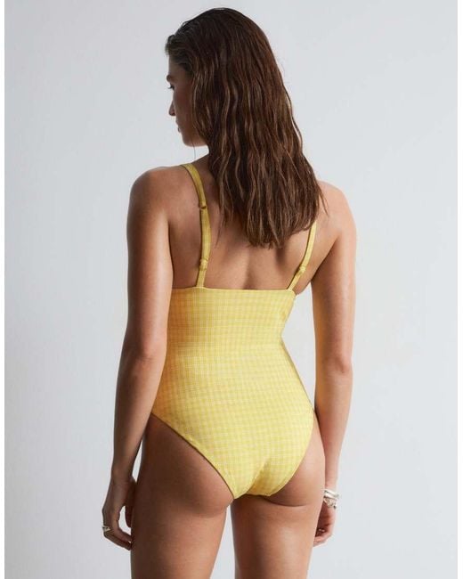 & Other Stories Green V Neck Plunge Swimsuit
