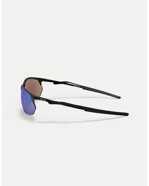 Oakley Blue Wire Tap 2.0 Rectangle Sunglasses With Mirrored Lens for men
