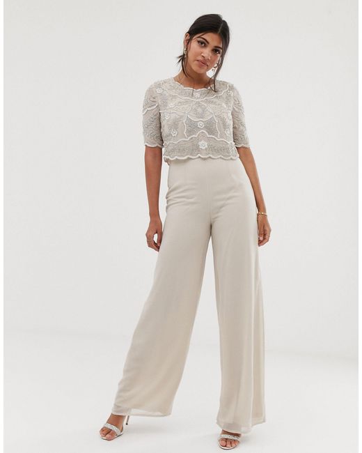 embellished wide leg jumpsuit