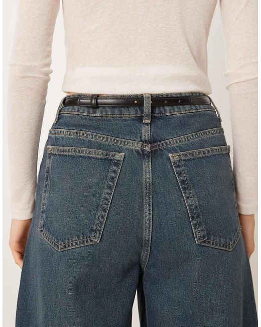 Mango Blue Slim Belt With Accent