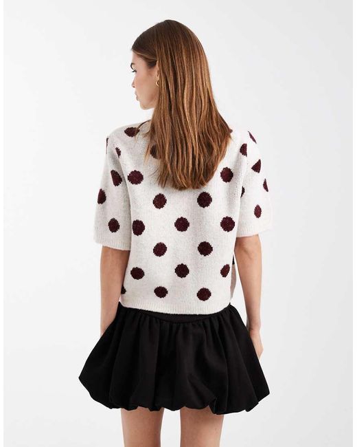 ASOS White Interlock Bubble Hem Mini Skirt