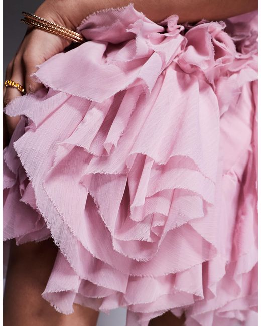 ASOS Pink Textured Draped Mini Dress